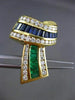 ESTATE LARGE 5.70CT DIAMOND MULTI GEM 14KT YELLOW GOLD 3D BOW CLIP ON EARRINGS