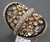 ESTATE LARGE 2.13CT DIAMOND 18KT ROSE GOLD 3 DIMENSIONAL FLORAL FILIGREE RING