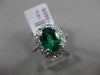 ESTATE LARGE 2.39CT DIAMOND & EMERALD 18KT WHITE GOLD OVAL HALO ENGAGEMENT RING