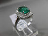 ESTATE LARGE 2.39CT DIAMOND & EMERALD 18KT WHITE GOLD OVAL HALO ENGAGEMENT RING