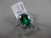 ESTATE LARGE 2.39CT DIAMOND & EMERALD 18KT WHITE GOLD OVAL HALO ENGAGEMENT RING