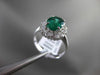 ESTATE LARGE 2.39CT DIAMOND & EMERALD 18KT WHITE GOLD OVAL HALO ENGAGEMENT RING