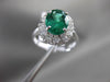 ESTATE LARGE 2.39CT DIAMOND & EMERALD 18KT WHITE GOLD OVAL HALO ENGAGEMENT RING