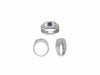 ESTATE .64CT DIAMOND & AAA SAPPHIRE 14K WHITE GOLD 3D SQUARE ROLEX MENS RING