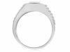 ESTATE .64CT DIAMOND & AAA SAPPHIRE 14K WHITE GOLD 3D SQUARE ROLEX MENS RING