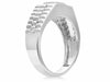 ESTATE .64CT DIAMOND & AAA SAPPHIRE 14K WHITE GOLD 3D SQUARE ROLEX MENS RING