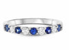 .57CT DIAMOND & AAA SAPPHIRE 14KT WHITE GOLD CLASSIC NINE STONE ANNIVERSARY RING