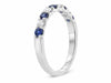 .57CT DIAMOND & AAA SAPPHIRE 14KT WHITE GOLD CLASSIC NINE STONE ANNIVERSARY RING