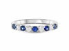 .57CT DIAMOND & AAA SAPPHIRE 14KT WHITE GOLD CLASSIC NINE STONE ANNIVERSARY RING