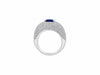 LARGE GIA CERTIFIED 7.60CT DIAMOND & AAA SAPPHIRE 18KT WHITE GOLD STATEMENT RING