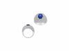 LARGE GIA CERTIFIED 7.60CT DIAMOND & AAA SAPPHIRE 18KT WHITE GOLD STATEMENT RING