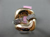 ESTATE LARGE .60CT DIAMOND 14KT TWO TONE GOLD 3D RECTANGULAR 2 ROW PAVE FUN RING