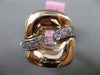ESTATE LARGE .60CT DIAMOND 14KT TWO TONE GOLD 3D RECTANGULAR 2 ROW PAVE FUN RING