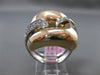 ESTATE LARGE .60CT DIAMOND 14KT TWO TONE GOLD 3D RECTANGULAR 2 ROW PAVE FUN RING