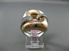ESTATE LARGE .60CT DIAMOND 14KT TWO TONE GOLD 3D RECTANGULAR 2 ROW PAVE FUN RING