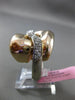 ESTATE LARGE .60CT DIAMOND 14KT TWO TONE GOLD 3D RECTANGULAR 2 ROW PAVE FUN RING