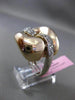 ESTATE LARGE .60CT DIAMOND 14KT TWO TONE GOLD 3D RECTANGULAR 2 ROW PAVE FUN RING