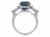 EGL CERTIFIED 6.93CT DIAMOND & AAA SAPPHIRE 18K PLATINUM 3 STONE ENGAGEMENT RING