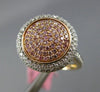 ESTATE WIDE .69CT WHITE & PINK DIAMOND 18KT WHITE & ROSE GOLD 3D CIRCULAR RING