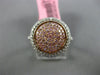 ESTATE WIDE .69CT WHITE & PINK DIAMOND 18KT WHITE & ROSE GOLD 3D CIRCULAR RING