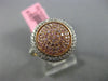 ESTATE WIDE .69CT WHITE & PINK DIAMOND 18KT WHITE & ROSE GOLD 3D CIRCULAR RING