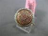 ESTATE WIDE .69CT WHITE & PINK DIAMOND 18KT WHITE & ROSE GOLD 3D CIRCULAR RING