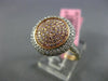 ESTATE WIDE .69CT WHITE & PINK DIAMOND 18KT WHITE & ROSE GOLD 3D CIRCULAR RING