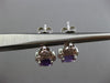 ESTATE 2.02CT DIAMOND & AMETHYST 14KT WHITE GOLD 3D SQUARE HALO HANGING EARRINGS
