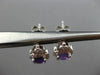 ESTATE 2.02CT DIAMOND & AMETHYST 14KT WHITE GOLD 3D SQUARE HALO HANGING EARRINGS