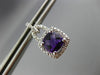 ESTATE 2.02CT DIAMOND & AMETHYST 14KT WHITE GOLD 3D SQUARE HALO HANGING EARRINGS