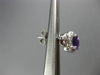 ESTATE 2.02CT DIAMOND & AMETHYST 14KT WHITE GOLD 3D SQUARE HALO HANGING EARRINGS