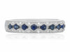 ESTATE .50CT DIAMOND & AAA SAPPHIRE 14KT WHITE GOLD 3D FILIGREE ANNIVERSARY RING