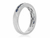 ESTATE .50CT DIAMOND & AAA SAPPHIRE 14KT WHITE GOLD 3D FILIGREE ANNIVERSARY RING