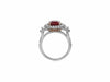 GIA CERTIFIED LARGE 7.61CT DIAMOND & AAA RUBY 18KT 2 TONE GOLD ENGAGEMENT RING