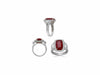 GIA CERTIFIED LARGE 7.61CT DIAMOND & AAA RUBY 18KT 2 TONE GOLD ENGAGEMENT RING