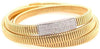 LARGE .55CT DIAMOND 18KT TWO TONE GOLD 3D RECTANGULAR SNAKE CUFF BANGLE BRACELET