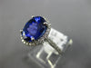 ESTATE LARGE 4.78CT DIAMOND & AAA TANZANITE 18KT WHITE GOLD HALO ENGAGEMENT RING