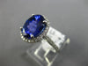 ESTATE LARGE 4.78CT DIAMOND & AAA TANZANITE 18KT WHITE GOLD HALO ENGAGEMENT RING
