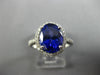 ESTATE LARGE 4.78CT DIAMOND & AAA TANZANITE 18KT WHITE GOLD HALO ENGAGEMENT RING