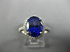 ESTATE LARGE 4.78CT DIAMOND & AAA TANZANITE 18KT WHITE GOLD HALO ENGAGEMENT RING