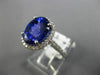ESTATE LARGE 4.78CT DIAMOND & AAA TANZANITE 18KT WHITE GOLD HALO ENGAGEMENT RING