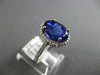 ESTATE LARGE 4.78CT DIAMOND & AAA TANZANITE 18KT WHITE GOLD HALO ENGAGEMENT RING