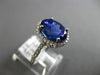 ESTATE LARGE 4.78CT DIAMOND & AAA TANZANITE 18KT WHITE GOLD HALO ENGAGEMENT RING