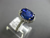 ESTATE LARGE 4.78CT DIAMOND & AAA TANZANITE 18KT WHITE GOLD HALO ENGAGEMENT RING