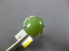 ESTATE WIDE 4.18CT DIAMOND & AAA GREEN OPAL 18KT WHITE GOLD 3D OVAL RING #27074