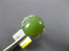 ESTATE WIDE 4.18CT DIAMOND & AAA GREEN OPAL 18KT WHITE GOLD 3D OVAL RING #27074