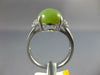 ESTATE WIDE 4.18CT DIAMOND & AAA GREEN OPAL 18KT WHITE GOLD 3D OVAL RING #27074