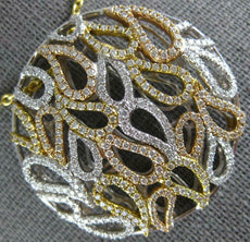 ANTIQUE LARGE VICTORIAN 14K YELLOW GOLD HANDCRAFTED FILIGREE PIN / PENDANT 23378