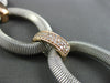 ESTATE WIDE .95CT DIAMOND 14KT WHITE & ROSE GOLD 3D MESH OVAL LINK BRACELET