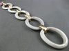 ESTATE WIDE .95CT DIAMOND 14KT WHITE & ROSE GOLD 3D MESH OVAL LINK BRACELET